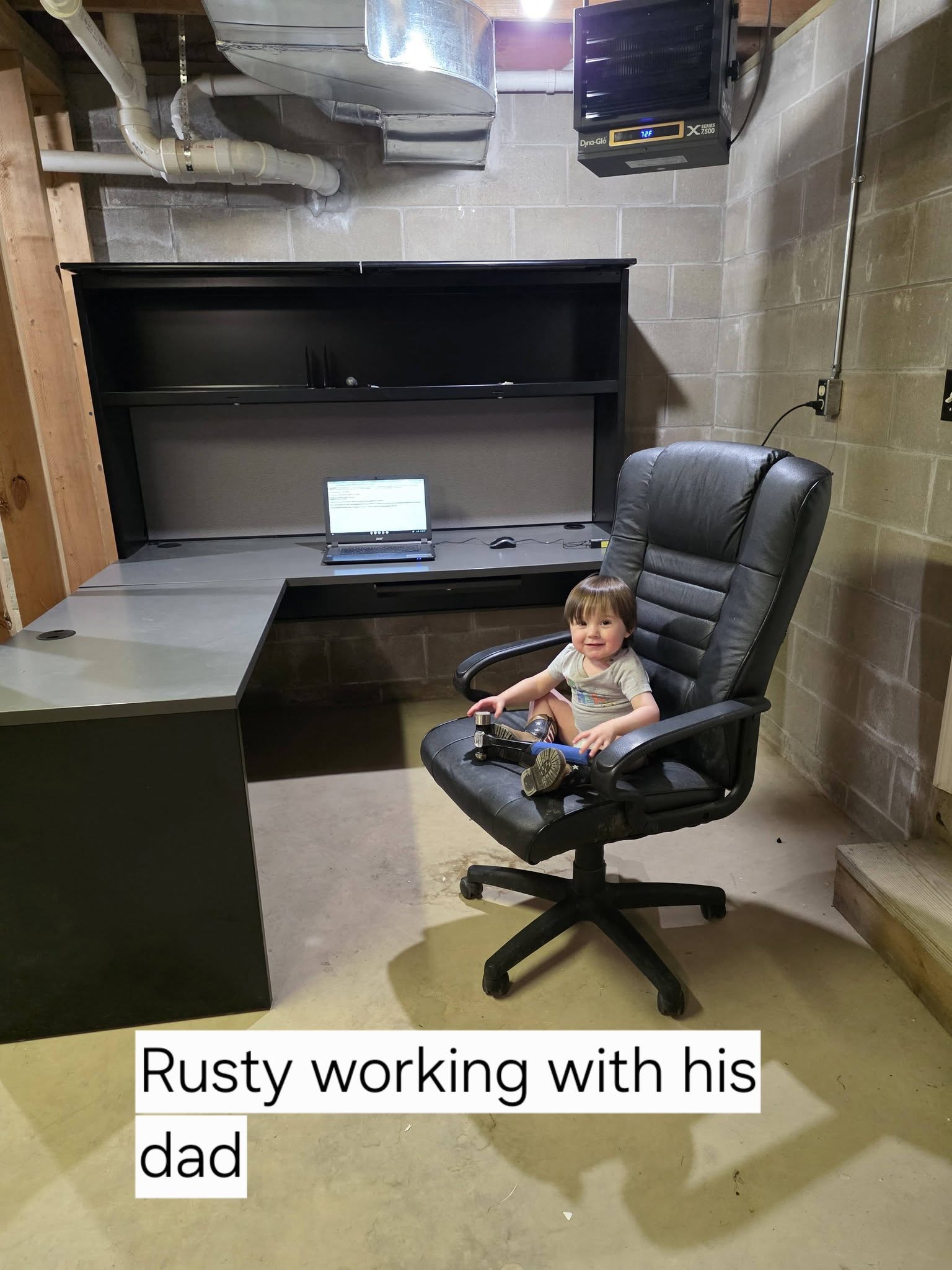 Rusty working with Dad